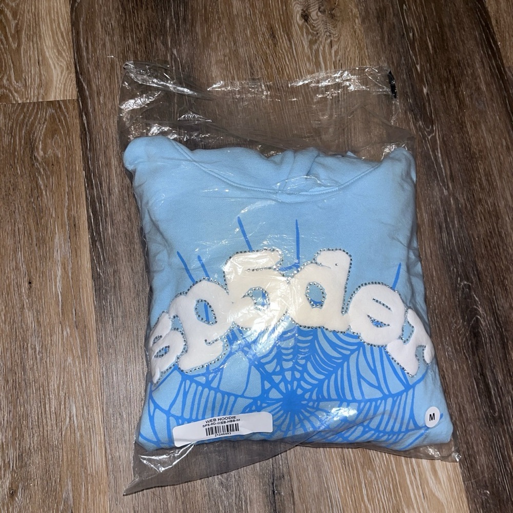 Sp5der Sky Blue Hoodie